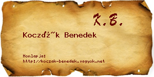 Koczák Benedek névjegykártya